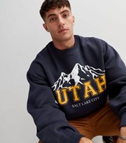 New Look Navy Mountain Utah Logo Sweatshirt